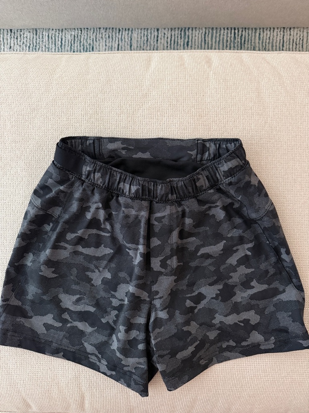 lululemon athletica Black & Gray Camo Athletic Shorts